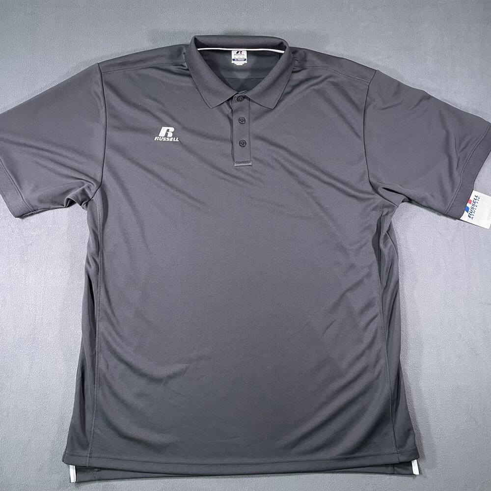 Russell Athletic Dri-Power Polo-Shirt Gray 833CFMK Men’s Size XL - NWT